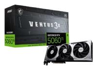 MSI VENTUS GeForce RTX 5060 TI 16G 3X OC, GeForce RTX 5060 Ti, 16 GB, GDDR7, 128 bit, 7680 x 4320 pixlar, PCI Express x16 5.0