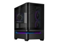 ASUS Prime AP202 - microATX-torn - genomskinlig sidopanel (härdat glas) - ingen strömförsörjning - USB/ljud