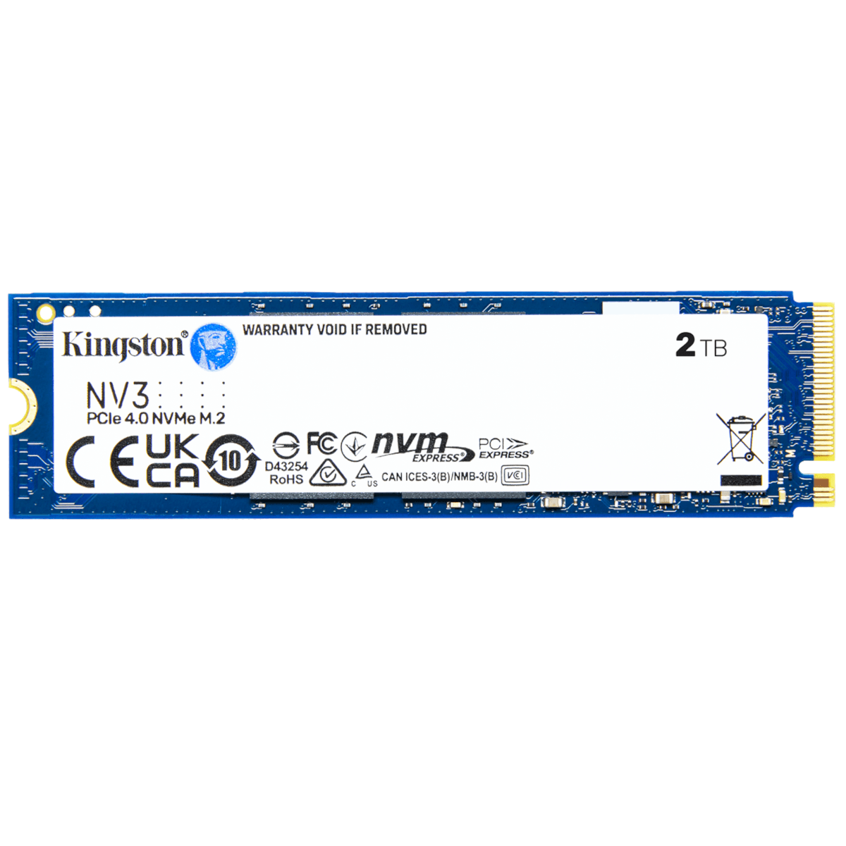 Kingston NV3 - SSD - 2 TB - inbyggd - M.2 2280 - PCIe 4.0 x4 (NVMe)