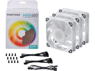 Phanteks M25 120mm DRGB 3 pack Fläkt (vit)