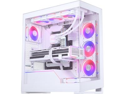 Phanteks NV5 - Mid tower - utökad ATX - genomskinlig sidopanel (härdat glas) - ingen strömförsörjning (ATX) - matt vit - USB/ljud