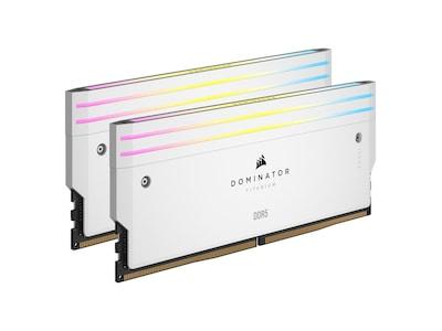 CORSAIR Dominator Titanium RGB - DDR5 - sats - 64 GB: 2 x 32 GB - DIMM 288-pin - 6600 MT/s / PC5-52800 - CL32 - 1.4 V - ej buffrad - icke ECC - vit