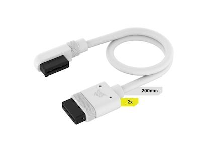 Corsair iCUE Link Kabel 2x 200mm /m Slim 90° (vit)