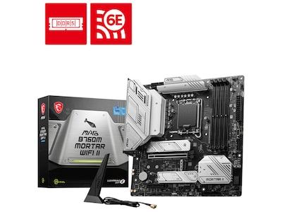 MSI MAG B760M MORTAR WIFI II - Moderkort - micro ATX - LGA1700-uttag - B760 Chipuppsättning - USB 3.2 Gen 1, USB 3.2 Gen 2, USB-C 3.2 Gen2, USB-C 3.2 Gen 2x2 - 2.5 Gigabit LAN, Wi-Fi, Bluetooth - inbyggda grafiken (CPU krävs) - HD-ljud (8 kanaler)