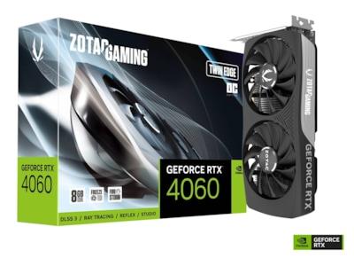 ZOTAC GAMING GeForce RTX 4060 8GB Twin Edge OC - Grafikkort - GeForce RTX 4060 - 8 GB GDDR6 - PCIe 4.0 x8 - HDMI, 3 x DisplayPort