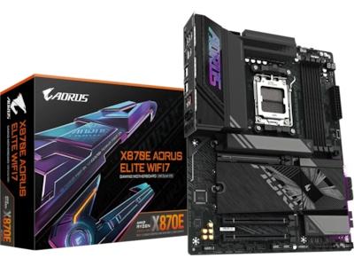 AORUS X870E ELITE WIFI7 - Moderkort - ATX - Socket AM5 - AMD X870E Chipuppsättning - USB-C 3.2 Gen 2x2, USB4, USB 3.2 Gen 1, USB 3.2 Gen 2 - 2.5 Gigabit LAN, Bluetooth, Wi-Fi - inbyggda grafiken (CPU krävs) - HD-ljud (8 kanaler)