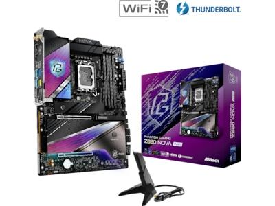 ASRock Phantom Gaming Z890 NOVA WIFI - Moderkort - ATX - LGA1851-uttag - Z890 Chipuppsättning - USB4, USB-C 3.2 Gen 2x2, USB 3.2 Gen 2, USB 3.2 Gen 1 - 5 Gigabit Ethernet, Wi-Fi 7, Bluetooth - inbyggda grafiken (CPU krävs) - HD-ljud (8 kanaler)