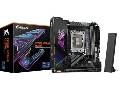 AORUS Z890I ULTRA - Moderkort - micro ATX - LGA1851-uttag - Z890 Chipuppsättning - USB4, USB-C 3.2 Gen2, USB 3.2 Gen 2, USB 3.2 Gen 1 - 2.5 Gigabit LAN, Wi-Fi 7, Bluetooth - inbyggda grafiken (CPU krävs) - HD-ljud (8 kanaler)