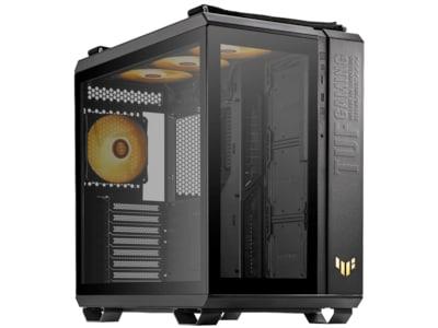 ASUS TUF Gaming GT502 Plus - Mid tower - ATX - genomskinlig sidopanel (härdat glas) - ingen strömförsörjning - svart - USB/ljud