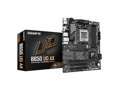 Gigabyte B650 UD AX - 1.0 - moderkort - ATX - Socket AM5 - AMD B650 Chipuppsättning - USB-C 3.2 Gen 1, USB 3.2 Gen 2, USB 3.2 Gen 1 - Wi-Fi 6, Gigabit LAN, Bluetooth - inbyggda grafiken (CPU krävs) - HD-ljud (8 kanaler)