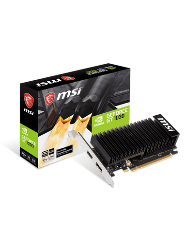 MSI GeForce GT 1030 Silent Low Profile OC - 2GB DDR4 SDRAM - Grafikkort