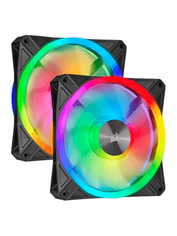 Corsair iCUE QL140 RGB - Black - 2-pack - Chassi fläkt - 140mm - Svart med RGB LED - 26 dBA