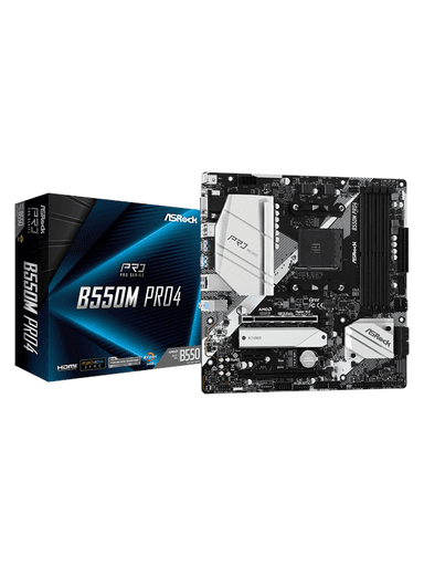 ASRock B550M PRO4 Moderkort - AMD B550 - AMD AM4 socket - DDR4 RAM - Micro-ATX