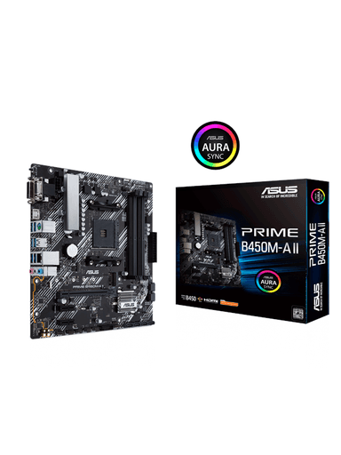 ASUS PRIME B450M-A II Moderkort - AMD B450 - AMD AM4 socket - DDR4 RAM - Micro-ATX