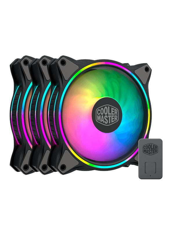 Cooler Master MasterFan MF120 HALO 3in1 - Chassi fläkt - 120mm - Svart med RGB LED - 30 dBA