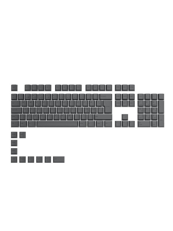 Glorious GPBT Keycaps - Black Ash - 115 PBT keycaps - Nordic - Knappsats - Nordisk - Svart