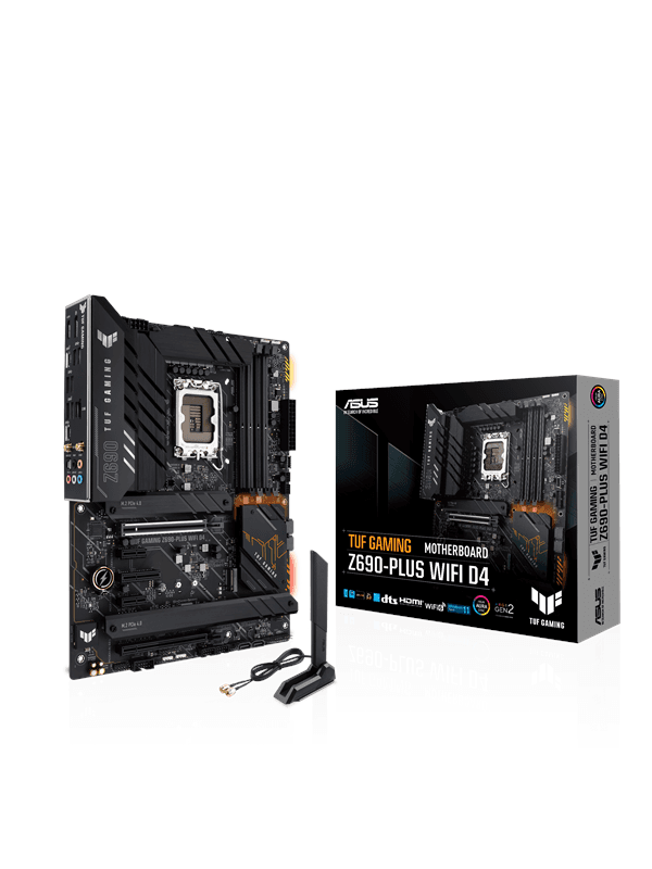 ASUS TUF GAMING Z690-PLUS D4 Moderkort - Intel Z690 - Intel LGA1700 socket - DDR4 RAM - ATX