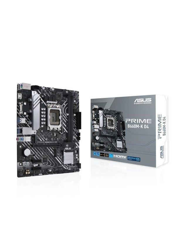 ASUS PRIME B660M-K D4 Moderkort - Intel B660 - Intel LGA1700 socket - DDR4 RAM - Micro-ATX