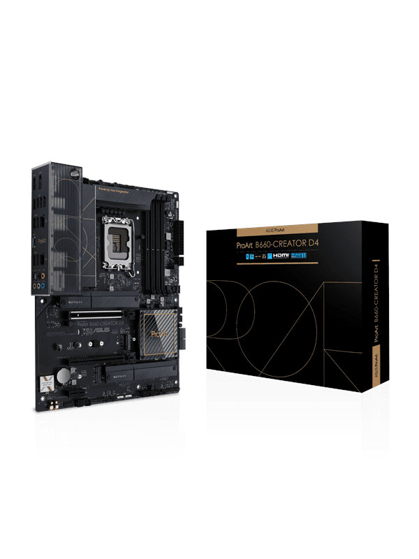 ASUS PROART B660-CREATOR D4 Moderkort - Intel B660 - Intel LGA1700 socket - DDR4 RAM - ATX