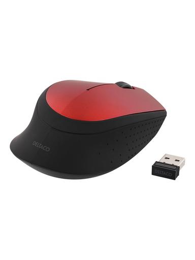 Deltaco MS-462 - Mouse optical 3 buttons wireless USB - Mouse - Optic - 3 knappar - Röd