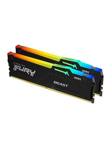 Kingston FURY Beast RGB DDR5-5200 - 64GB - CL40 - Dual Channel (2 pcs) - Intel XMP - Svart med RGB