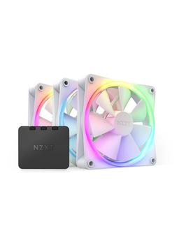 NZXT F120 RGB 3-pack & RGB Controller - White - Chassi fläkt - 120mm - Vit med RGB-ljus - 28 dBA