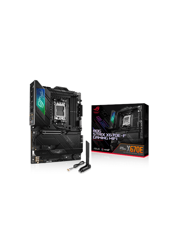 ASUS ROG STRIX X670E-F GAMING WIFI Moderkort - AMD X670E - AMD AM5 socket - DDR5 RAM - ATX