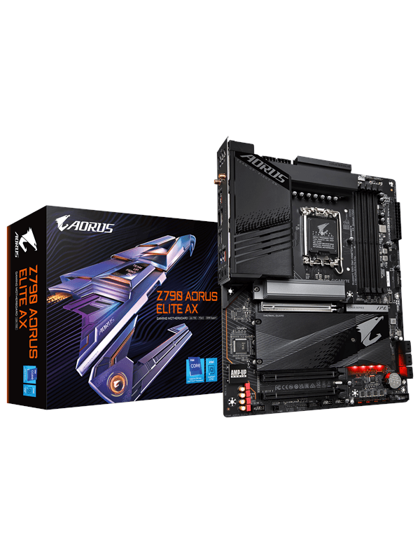 GIGABYTE Z790 AORUS ELITE AX Moderkort - Intel Z790 - Intel LGA1700 socket - DDR5 RAM - ATX