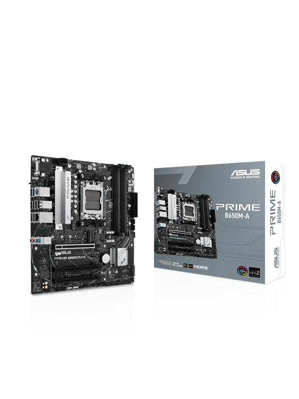 ASUS PRIME B650M-A Moderkort - AMD B650 - AMD AM5 socket - DDR5 RAM - Micro-ATX