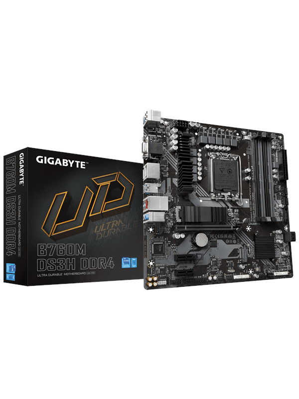 GIGABYTE B760M DS3H DDR4 Moderkort - Intel B760 - Intel LGA1700 socket - DDR4 RAM - Micro-ATX