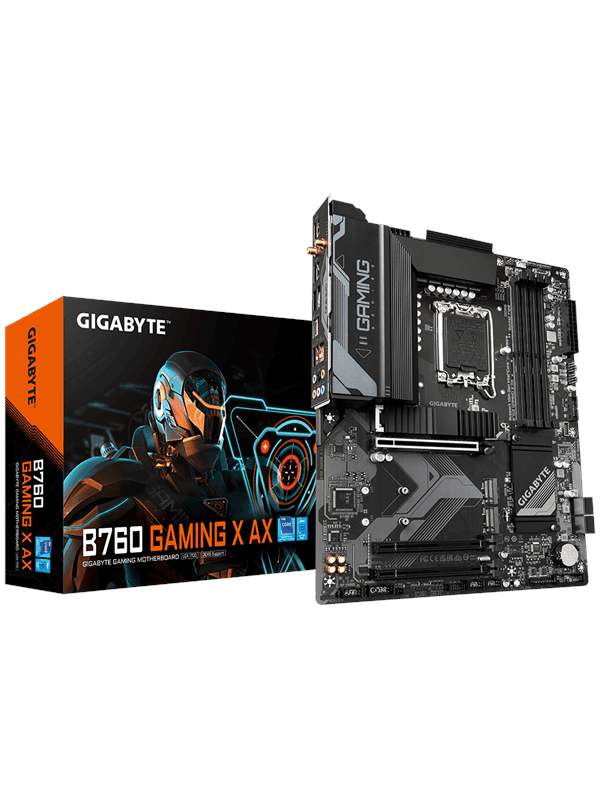 GIGABYTE B760 GAMING X AX Moderkort - Intel B760 - Intel LGA1700 socket - DDR5 RAM - ATX