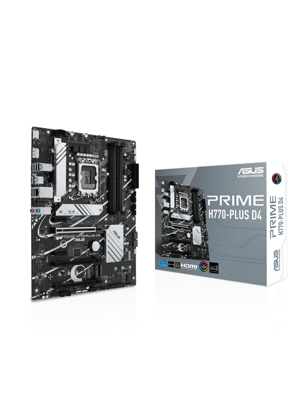 ASUS PRIME H770-PLUS D4 Moderkort - Intel H770 - Intel LGA1700 socket - DDR4 RAM - ATX