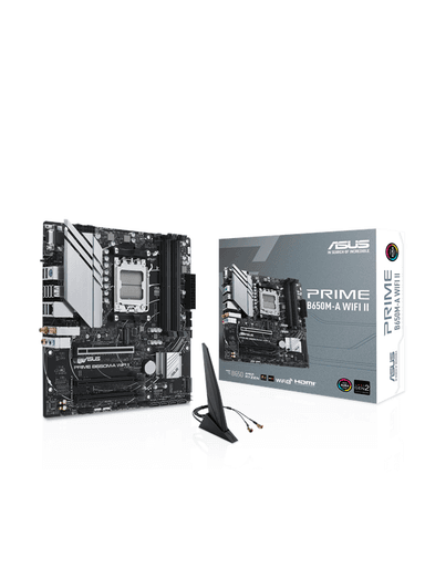 ASUS PRIME B650M-A WIFI II Moderkort - AMD B650 - AMD AM5 socket - DDR5 RAM - Micro-ATX