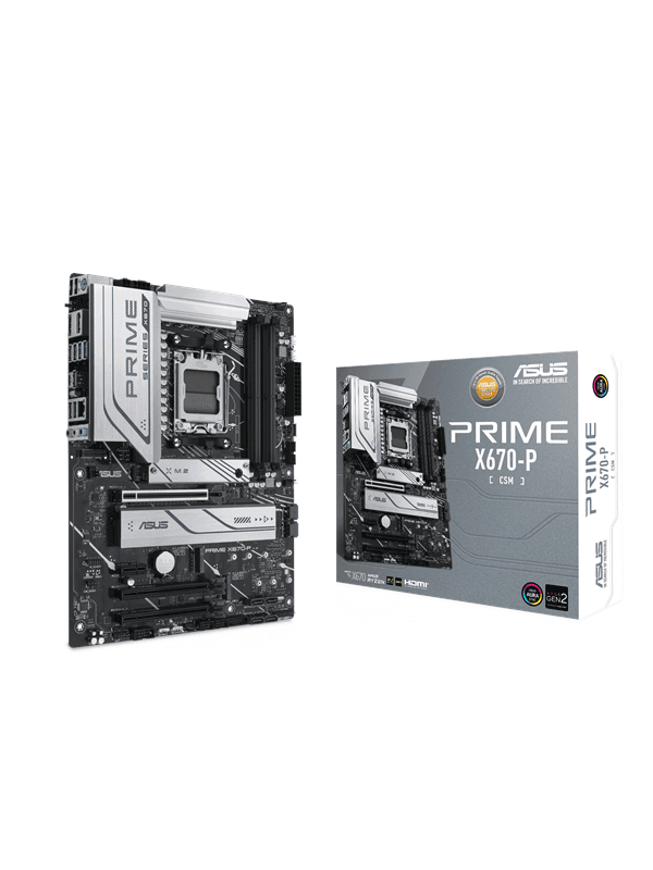 ASUS PRIME X670-P-CSM Moderkort - AMD X670 - AMD AM5 socket - DDR5 RAM - ATX