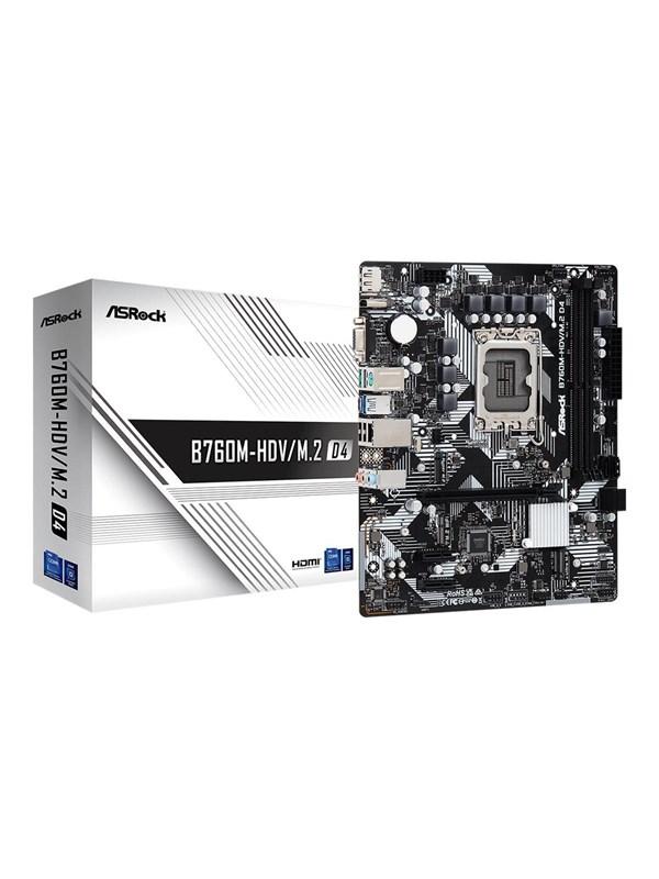 ASRock B760M-HDV/M.2 D4 Moderkort - Intel B760 - Intel LGA1700 socket - DDR4 RAM - Micro-ATX