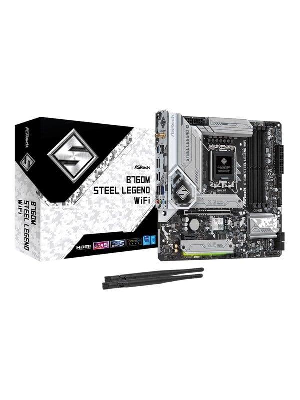 ASRock B760M STEEL LEGEND WIFI Moderkort - Intel B760 - Intel LGA1700 socket - DDR5 RAM - Micro-ATX