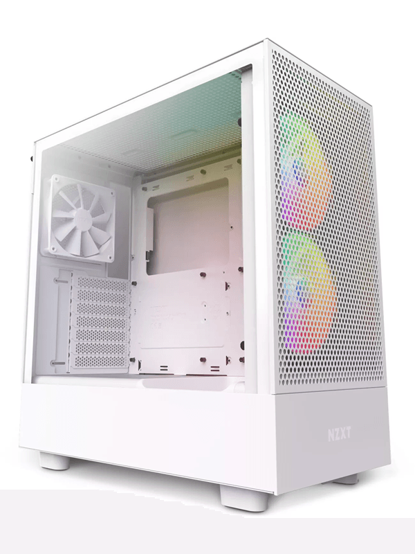 NZXT H5 Flow RGB - Matte White - Chassi - Miditower - Vit