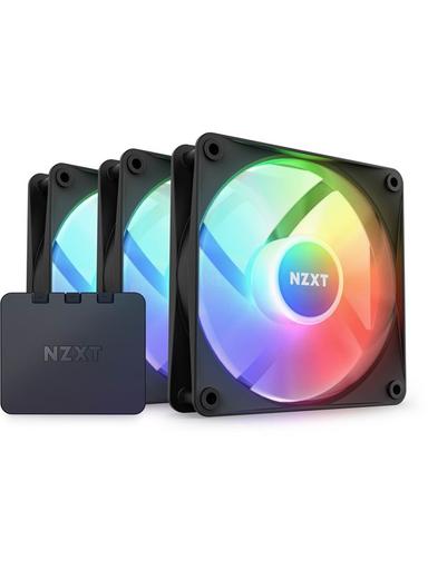 NZXT F120 RGB Core 3-pack & RGB Controller - Black - Chassi fläkt - 120mm - Svart med RGB LED - 34 dBA