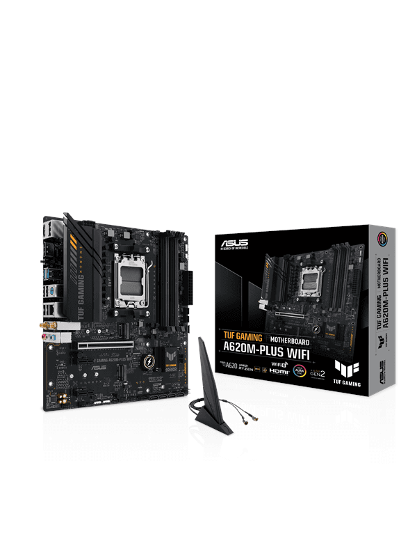 ASUS TUF GAMING A620M-PLUS WIFI Moderkort - AMD A620 - AMD AM5 socket - DDR5 RAM - Micro-ATX