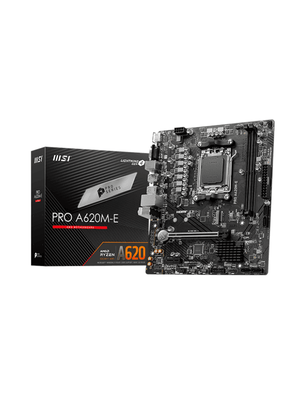 MSI PRO A620M-E Moderkort - AMD A620 - AMD AM5 socket - DDR5 RAM - Micro-ATX