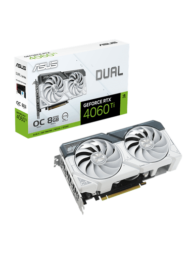 ASUS GeForce RTX 4060 Ti DUAL OC White - 8GB GDDR6 RAM - Grafikkort