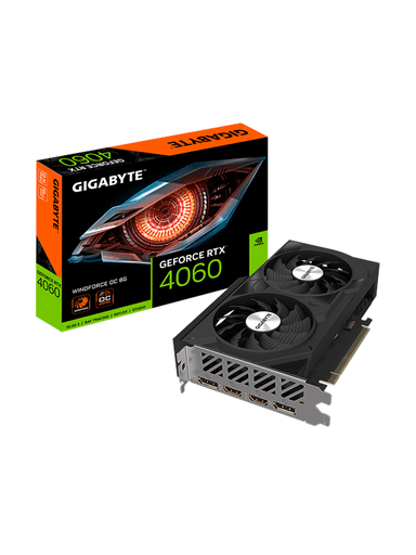 GIGABYTE GeForce RTX 4060 WindForce 2 OC - 8GB GDDR6 RAM - Grafikkort