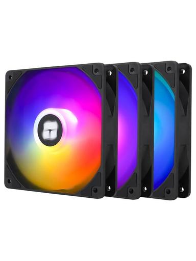 Thermalright TL-C12C-S ARGB - Black (3-pack) - Chassi fläkt - 120mm - Svart med RGB LED - 26 dBA