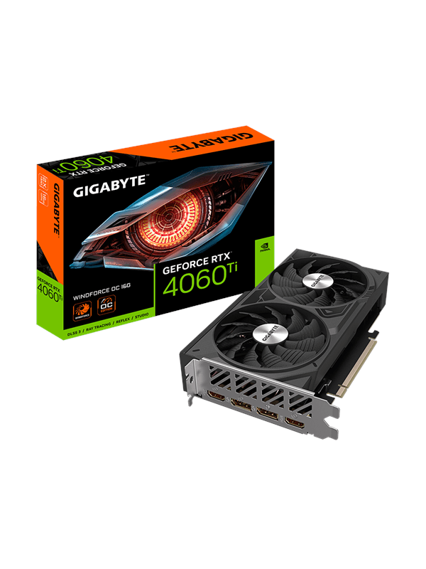 GIGABYTE GeForce RTX 4060 Ti WindForce 2 OC - 16GB GDDR6 RAM - Grafikkort