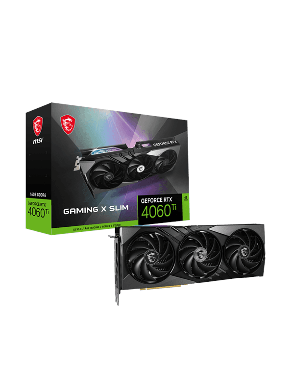 MSI GeForce RTX 4060 Ti GAMING X SLIM - 16GB GDDR6 RAM - Grafikkort