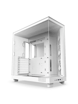 NZXT H6 Flow Compact Dual Chamber - Matte White - Chassi - Miditower - Vit