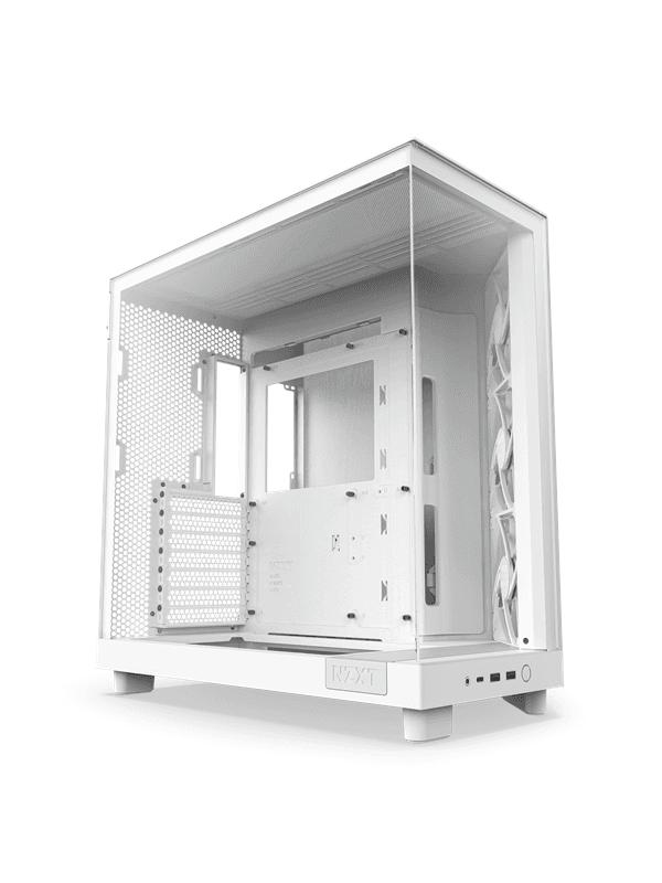 NZXT H6 Flow Compact Dual Chamber - Matte White - Chassi - Miditower - Vit