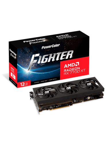 PowerColor Radeon RX 7700 XT Fighter OC - 12GB GDDR6 RAM - Grafikkort