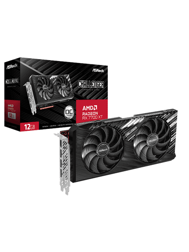 ASRock Radeon RX 7700 XT Challenger OC - 12GB GDDR6 RAM - Grafikkort