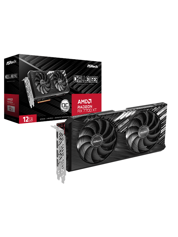 ASRock Radeon RX 7700 XT Challenger OC - 12GB GDDR6 RAM - Grafikkort